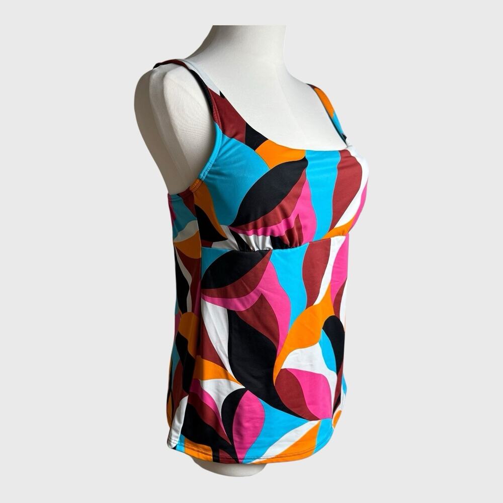 Lands End‎ Womens Babydoll Swim Top Size 10 Vacation Beachy Tropical Travel Pool